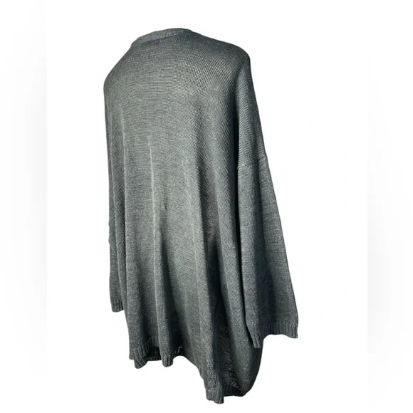 Eskandar lagenlook linen blend cardigan sweater